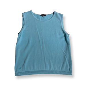 Lilly Pulitzer Womens Sweater Vest Blue Scoop Neck Ribbed Trim Pullover S